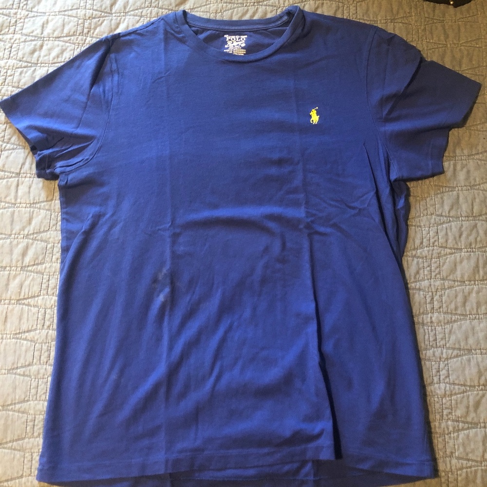 Large royal blue polo t shirt